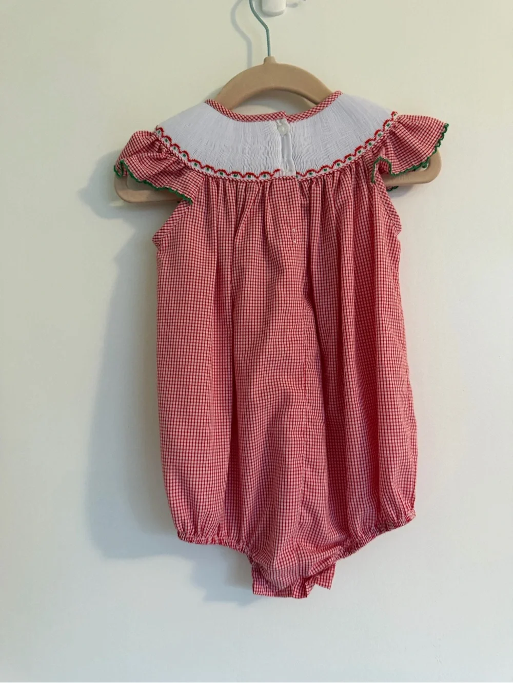 NWOT Edgehill Collection Red Gingham Cherry Smocked One-Piece